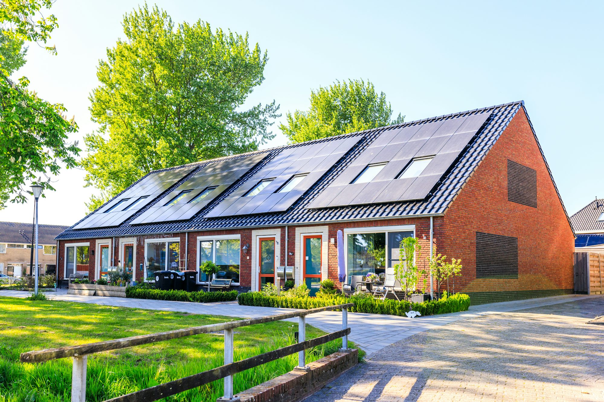 Solar rooftops in a residential neighborhood